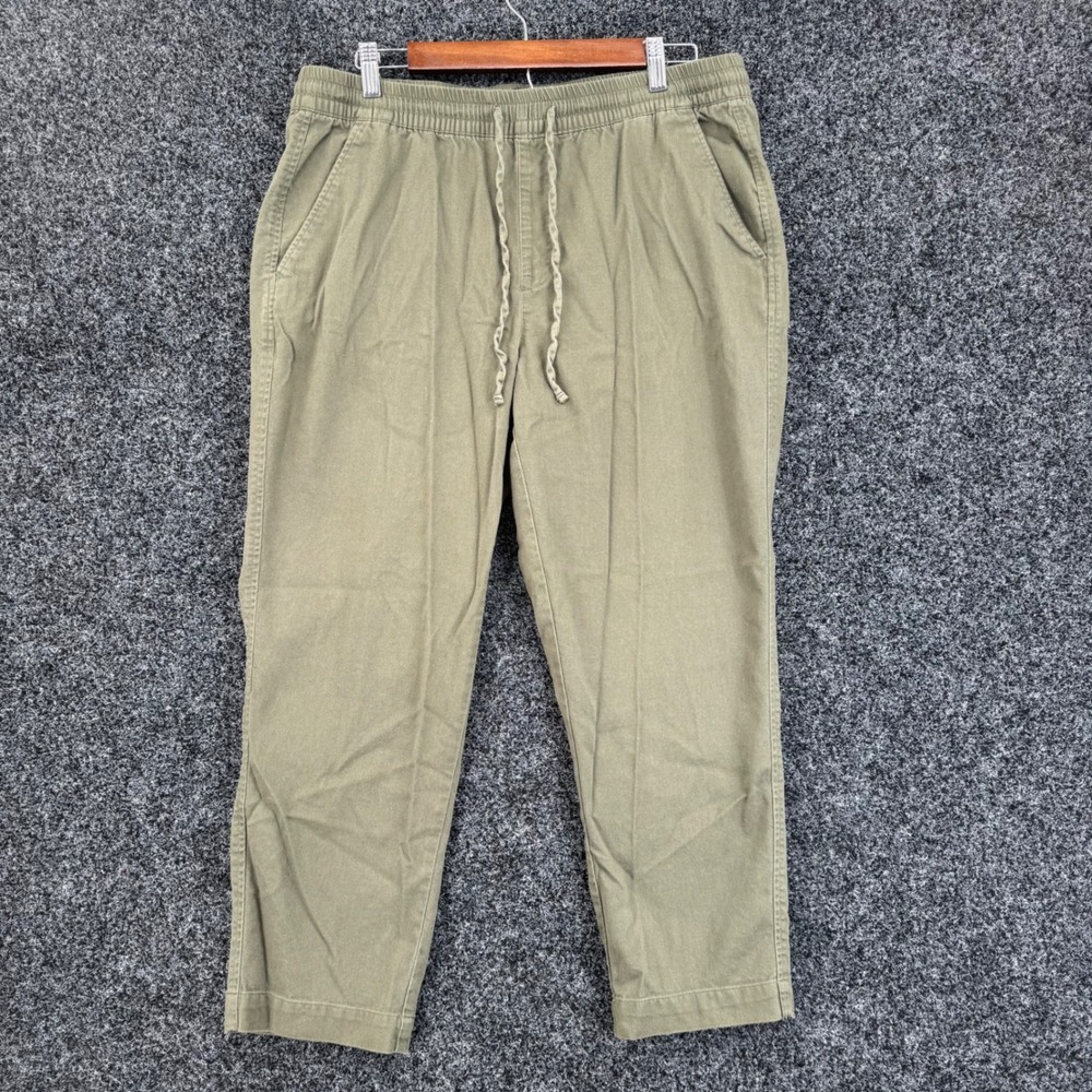 Gap Women Joggers Size L Olive Green Cotton Rayon Elastic Waist Drawstring Pants